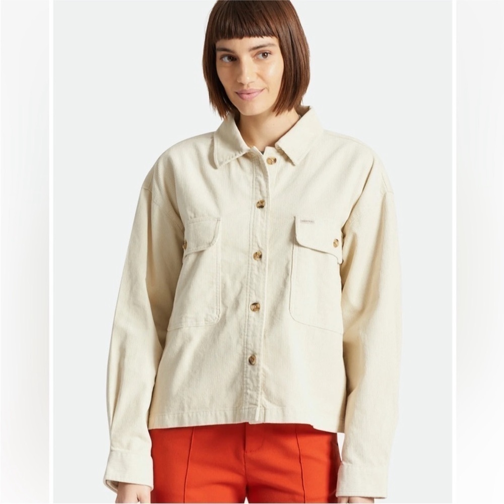 Brixton Bowery Cropped Corduroy Flannel shirt shacket